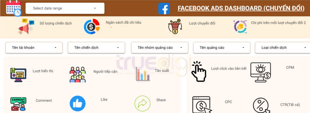 mẫu template báo cáo Digital Marketing 