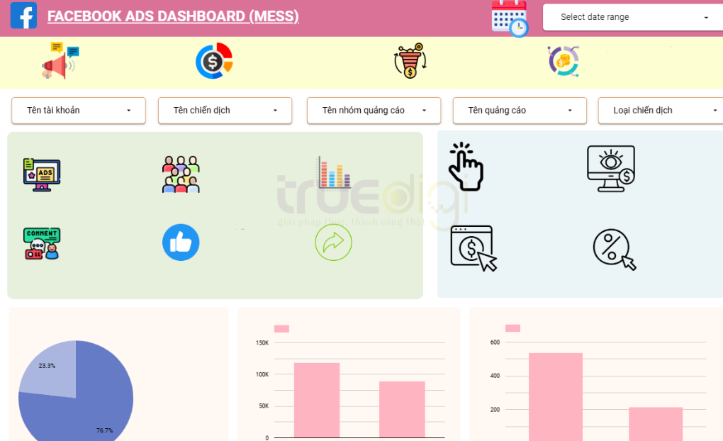 mẫu template báo cáo Digital Marketing 